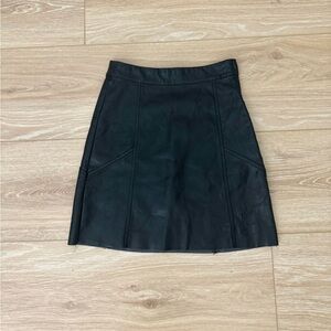 High-Waisted Black Pleather Skirt